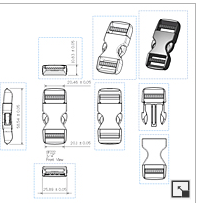 Dual Side Release Buckle 25mm # BK 222-25